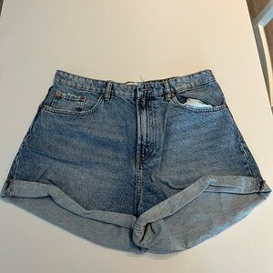 Zara high rise denim shorts